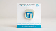 Load image into Gallery viewer, Ceramic Cottage Brooch. Handcrafted in Ireland. Sea range.
