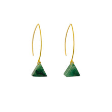 Load image into Gallery viewer, Drop Earrings: Green Aventurine on Gold Fishhook

