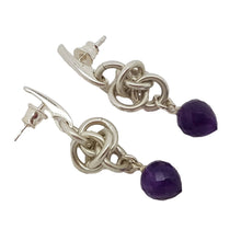 Load image into Gallery viewer, &quot;Single Orbit Amethyst&quot; sterling silver Earrings
