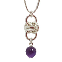 Load image into Gallery viewer, &quot;Single Orbit Amethyst&quot; sterling silver Earrings
