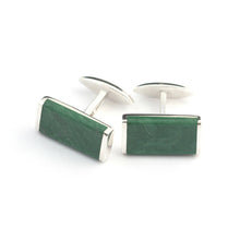 Load image into Gallery viewer, Silver Cufflinks set with Donegal Granite, Black Mother of Pearl, Tiger&#39;s Eye or Green Aventurine
