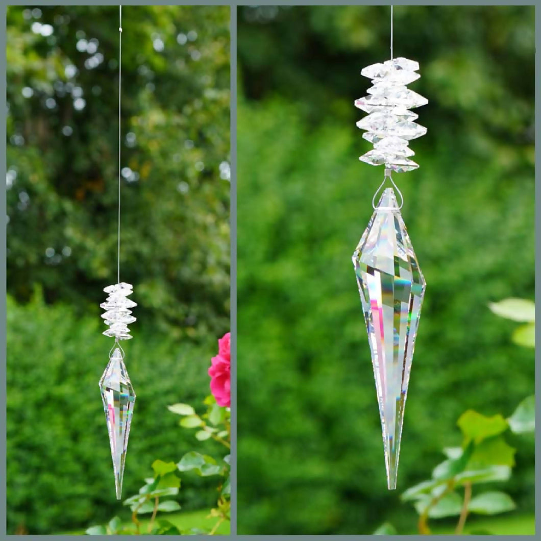 Cone Crystal with Cluster- made with Swarovski crystals