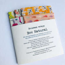 Load image into Gallery viewer, Set of 5 Beeswax wraps WARM shade patterns
