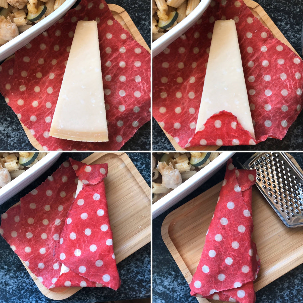 Set of 5 Beeswax wraps COOL shade patterns