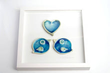 Load image into Gallery viewer, &quot;Love birds&quot; framed ceramics
