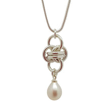 Load image into Gallery viewer, &quot;Single Orbit Pearl&quot; sterling silver necklace
