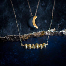 Load image into Gallery viewer, Porcelain and Gold Moon Necklace
