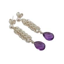 Load image into Gallery viewer, &quot;Delicate Persian Amethyst&quot;- sterling silver Chainmail and amethyst necklace
