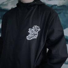 Load image into Gallery viewer, Adult Wind Runner - Black with embroidered Ireland logo - Unisex
