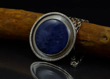 Load image into Gallery viewer, Handmade Stunning Round Navy-Blue Sodalite Silver Pendant
