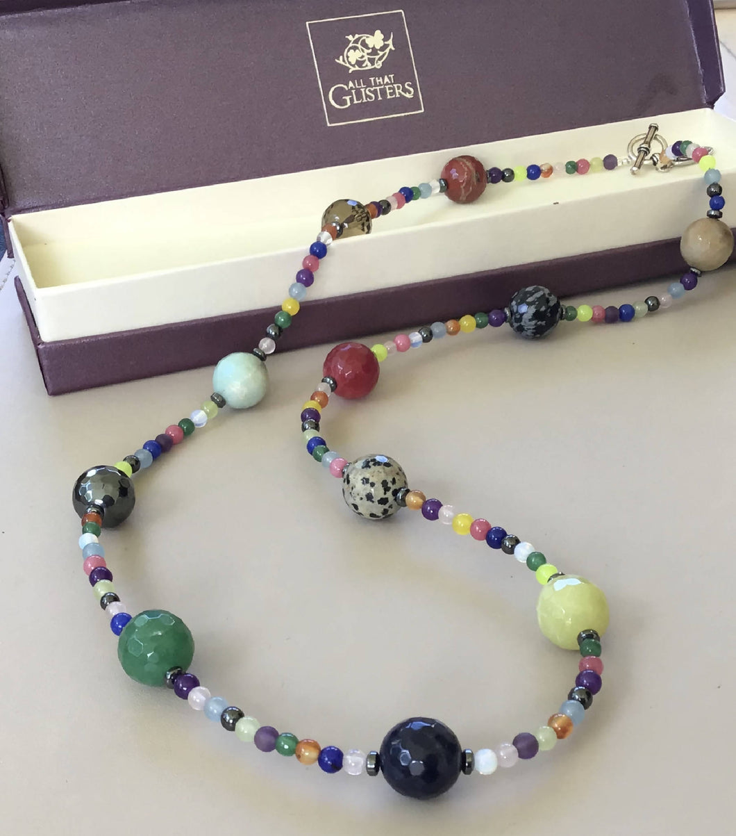Gemstone Necklace, Bracelet and Earrings