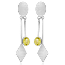 Load image into Gallery viewer, Karo Earrings in Silver with Blue Topaz &amp; Labradorite

