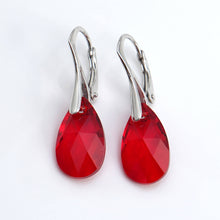 Load image into Gallery viewer, Small Pear shaped Drop earrings created with Swarovski® crystals
