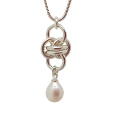 Load image into Gallery viewer, &quot;Single Orbit Pearl&quot; sterling silver necklace
