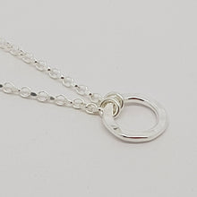 Load image into Gallery viewer, &quot;Circle of Life&quot; small Sterling silver hammered ring necklace
