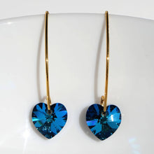 Load image into Gallery viewer, Gold - Marquise Earrings with Heart Swarovski ® crystals
