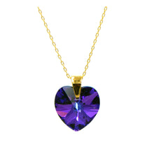 Load image into Gallery viewer, Gold - Small Heart Pendant necklace created with a Swarovski® crystal
