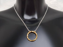Load image into Gallery viewer, &quot;Circle of Life&quot; Large yellow gold Vermeil ring necklace
