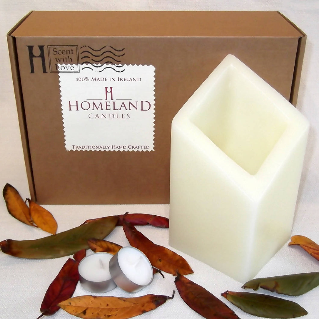 Ivory Non Scented Hurricane Glow Candle