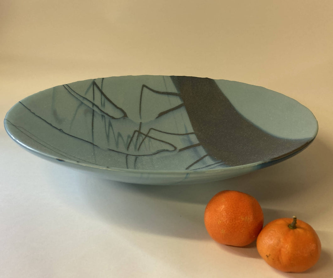 Glass Bowl, Unique, 'Misty Sea'