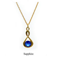 Load image into Gallery viewer, Sterling silver Infinity necklace- 24k gold plated with Swarovski crystal
