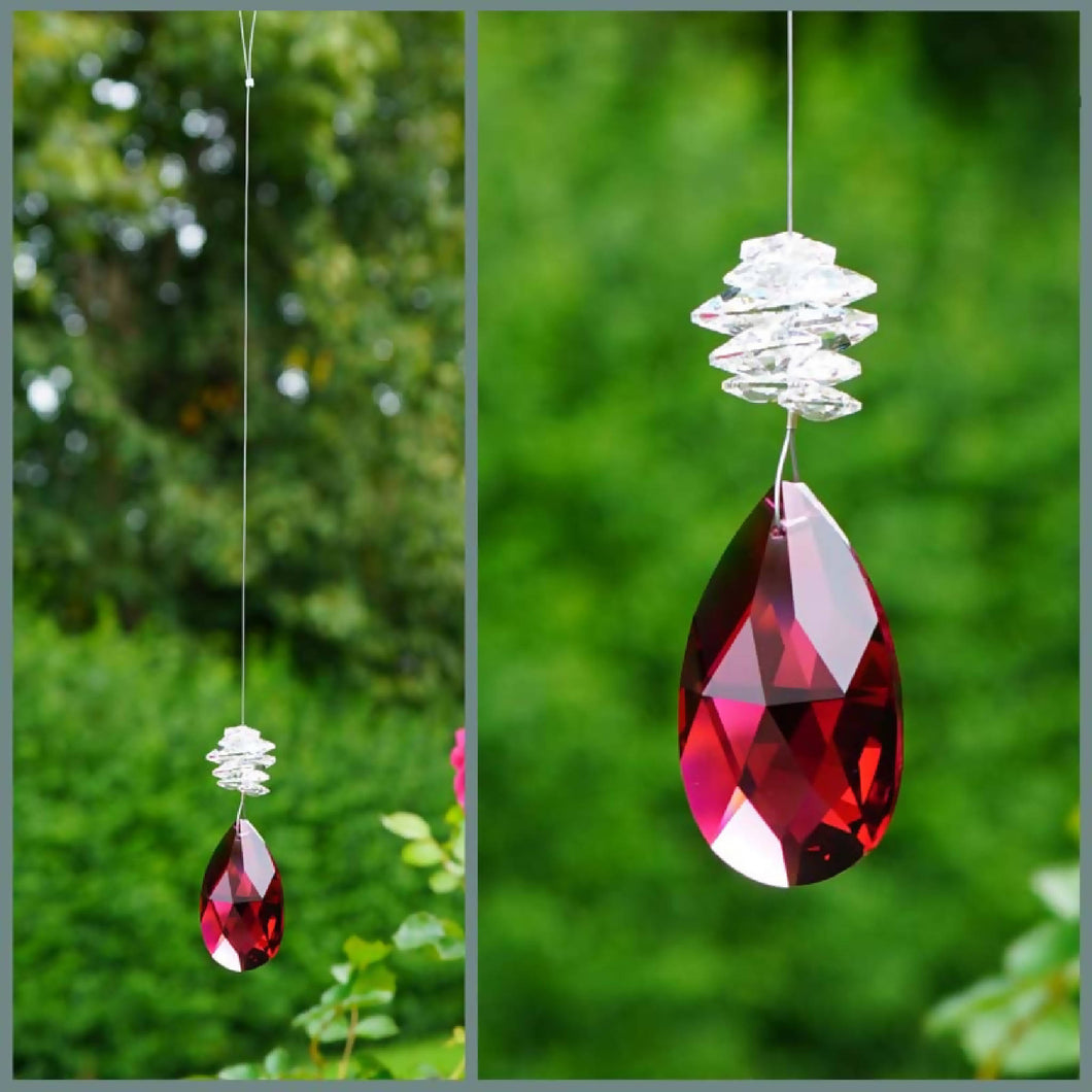 Red Pear Suncatcher - Swarovski crystals