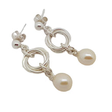 Load image into Gallery viewer, &quot;Love Knots Pearl&quot; sterling silver Earrings
