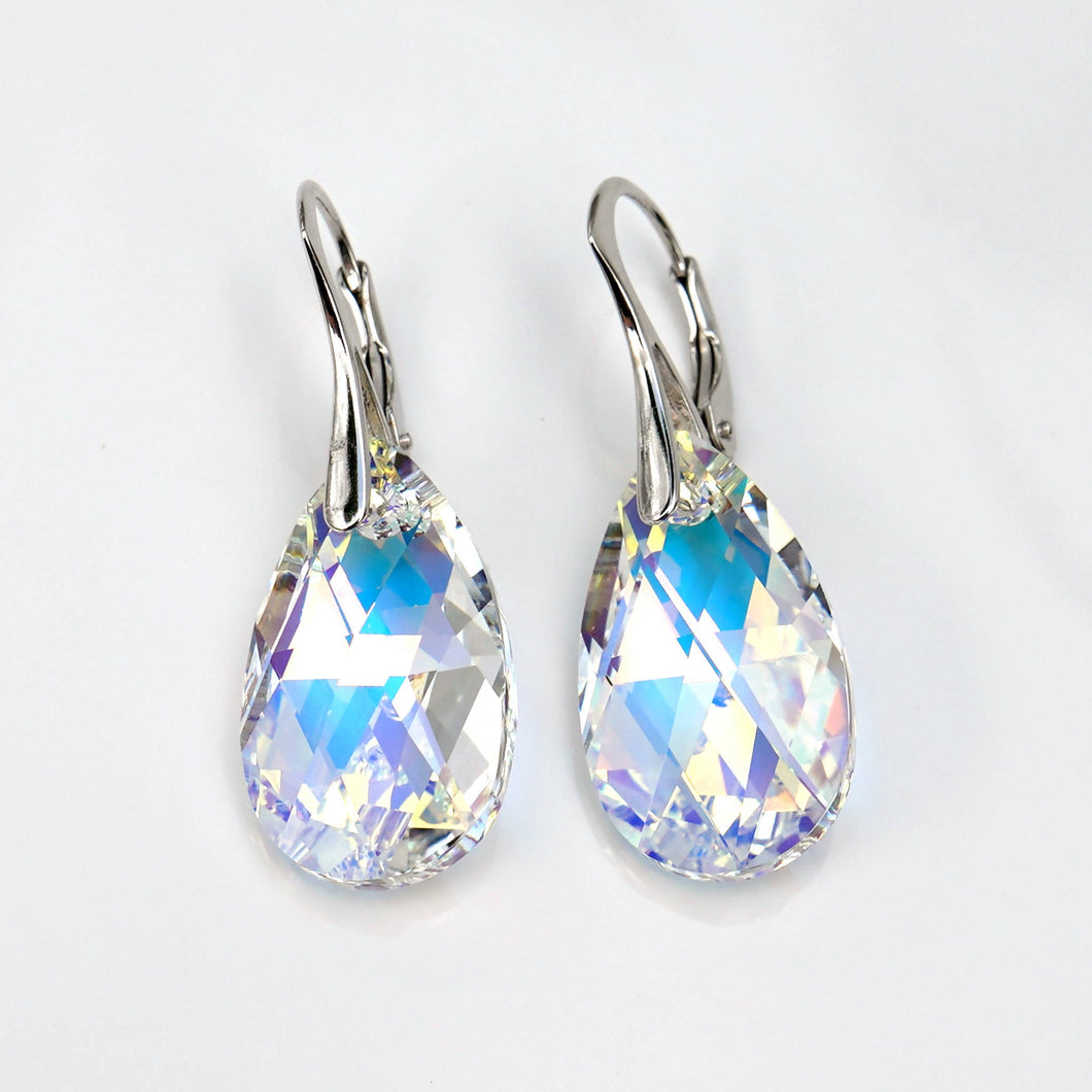 Small Pear shaped Drop earrings created with Swarovski® crystals