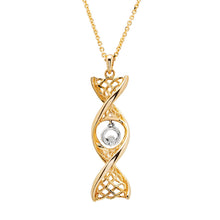 Load image into Gallery viewer, Celtic DNA Claddagh Necklace 14K Yellow Gold

