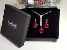 Load image into Gallery viewer, Sterling Silver &amp; Murano Glass Lentil Gift Set - Necklace &amp; Earrings (choose from 4 colours)
