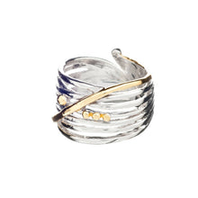 Load image into Gallery viewer, Bamboo Ring in Sterling Silver &amp; Gold Vermeil
