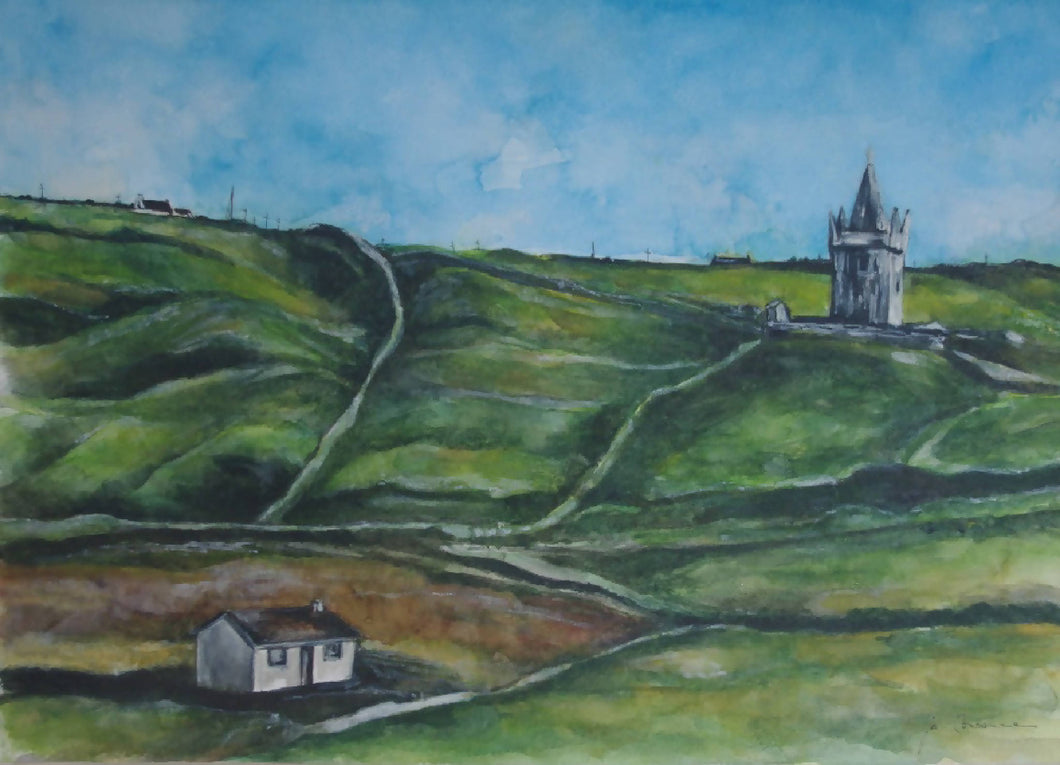 Doonagore Castle, Doolin, Co. Clare - Original Watercolour Painting