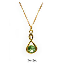 Load image into Gallery viewer, Sterling silver Infinity necklace- 24k gold plated with Swarovski crystal
