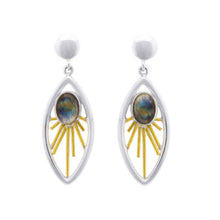 Load image into Gallery viewer, Goddess Earrings in Silver Gold &amp; Gemstone
