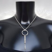 Load image into Gallery viewer, &quot;Circle of Life &amp; Spike&quot; Sterling silver Byzantine chainmail necklace
