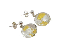 Load image into Gallery viewer, Murano glass lentils &amp; sterling silver earrings
