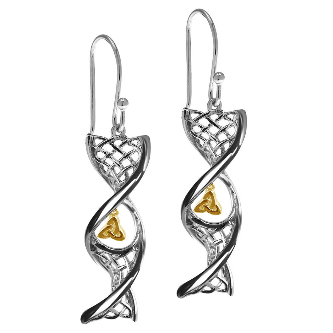 Celtic DNA Trinity Earrings Sterling Silver