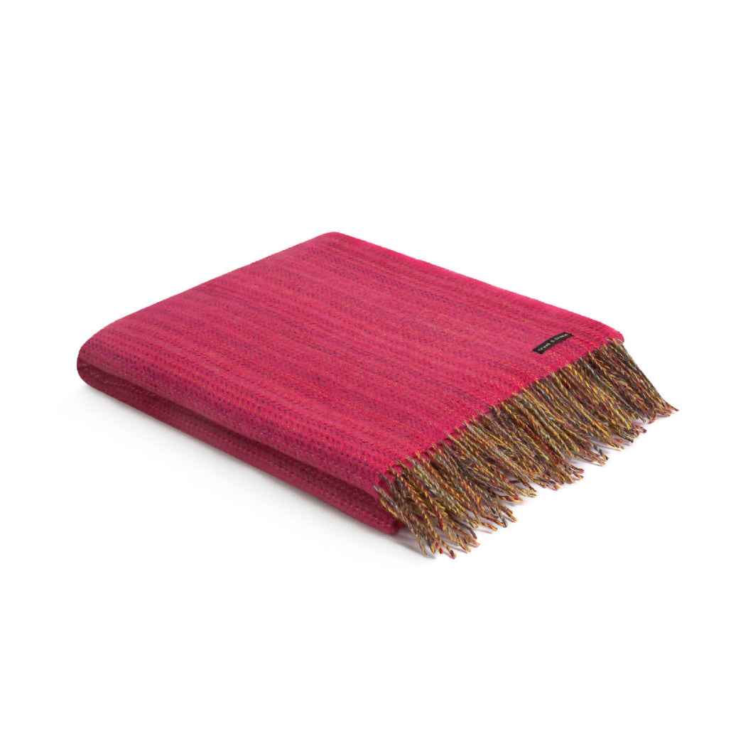 Cerise - Donegal Tweed Throw