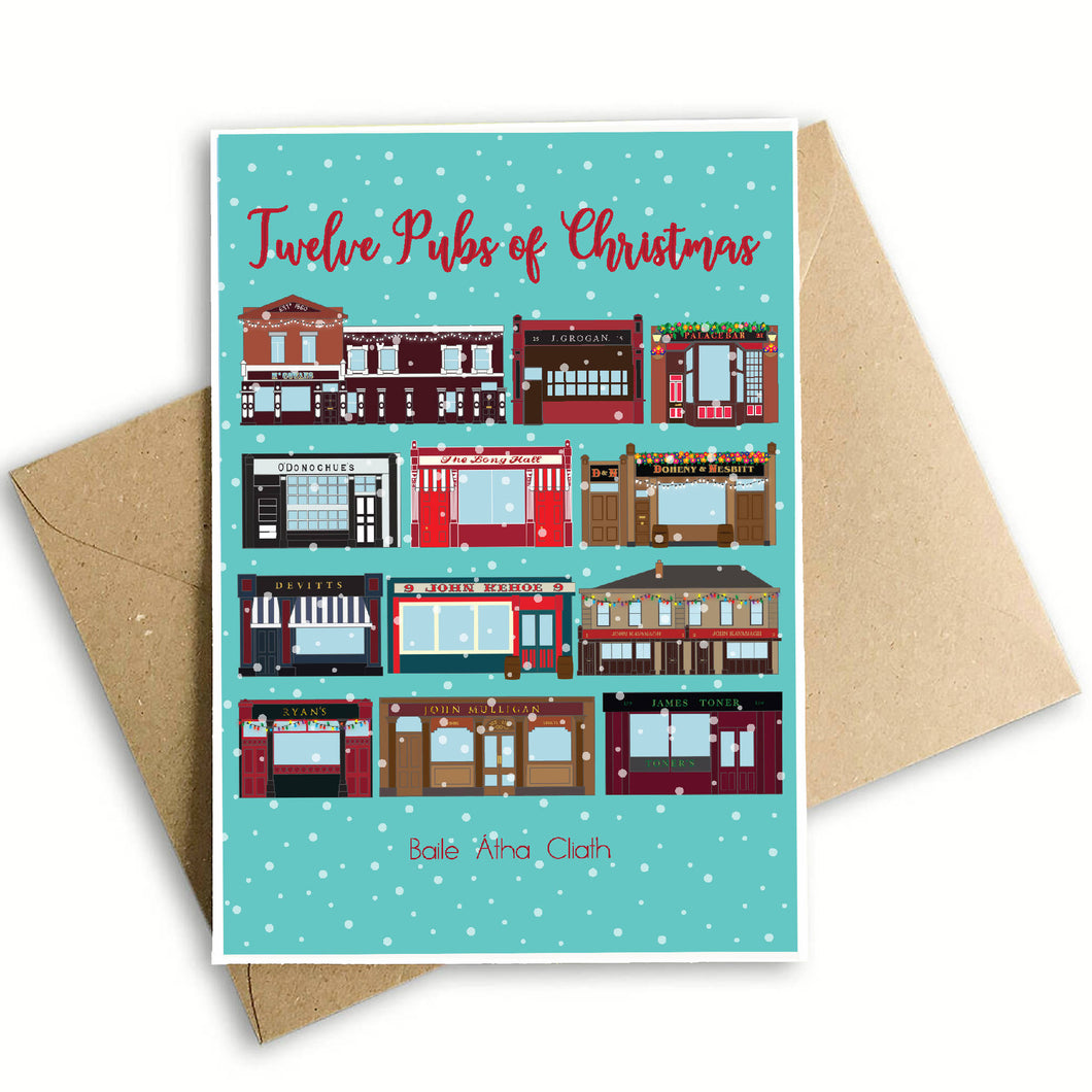 Dublin's Twelve Pubs Christmas Cards (5 Pack)