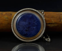 Load image into Gallery viewer, Handmade Stunning Round Navy-Blue Sodalite Silver Pendant

