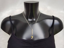 Load image into Gallery viewer, &quot;Black Shimmer&quot; silver &amp; Murano glass lentil necklace
