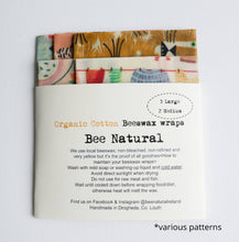 Load image into Gallery viewer, Set of 5 Organic cotton Beeswax wraps
