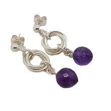 Load image into Gallery viewer, &quot;Love Knots Amethyst&quot; sterling silver Earrings
