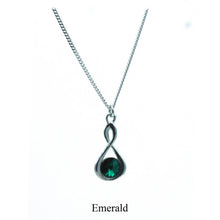 Load image into Gallery viewer, Sterling silver Infinity necklace- Rhodium plated with Swarovski crystal
