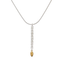 Load image into Gallery viewer, &quot;Delicate Byzantine Drop&quot; - delicate Sterling silver Byzantine chainmail &amp; small yellow gold Vermeil necklace
