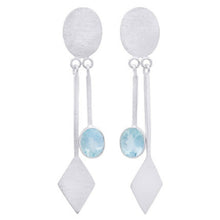 Load image into Gallery viewer, Karo Earrings in Silver with Blue Topaz &amp; Labradorite

