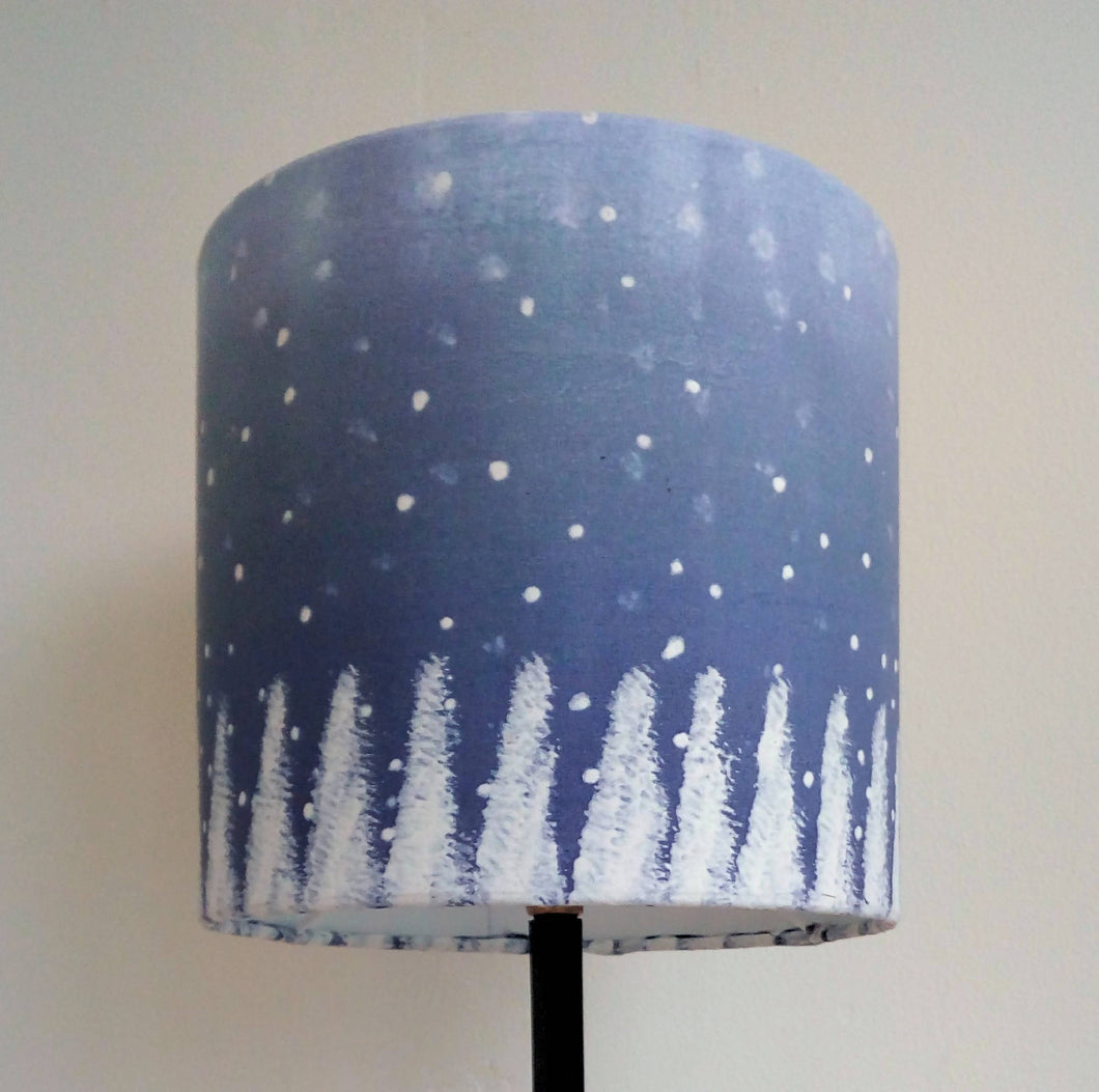 Blue Christmas Hand Painted Lampshade