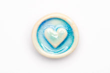 Load image into Gallery viewer, Ceramic Heart Brooch. Handcrafted in Ireland. Sea range.
