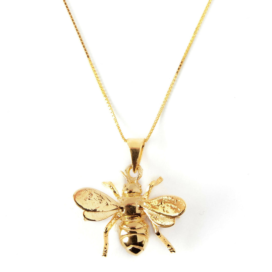 Bee Pendant & Chain in Gold Vermeil on Sterling Silver