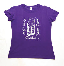 Load image into Gallery viewer, Irish language European dance purple ladies t-shirt
